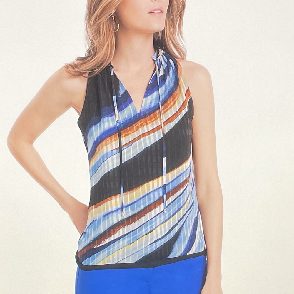 NWOT WHBM Printed Tie Front Cami X Small
